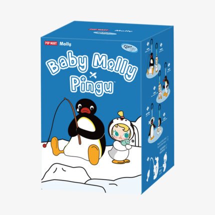 POPMART-Baby Molly × Pingu Happy Fishing Series-Vinyl Plush Pendant Blind Box